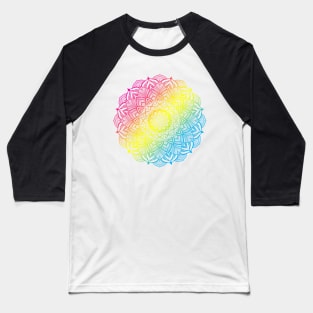 Pansexual Pride Striped Mandala Baseball T-Shirt